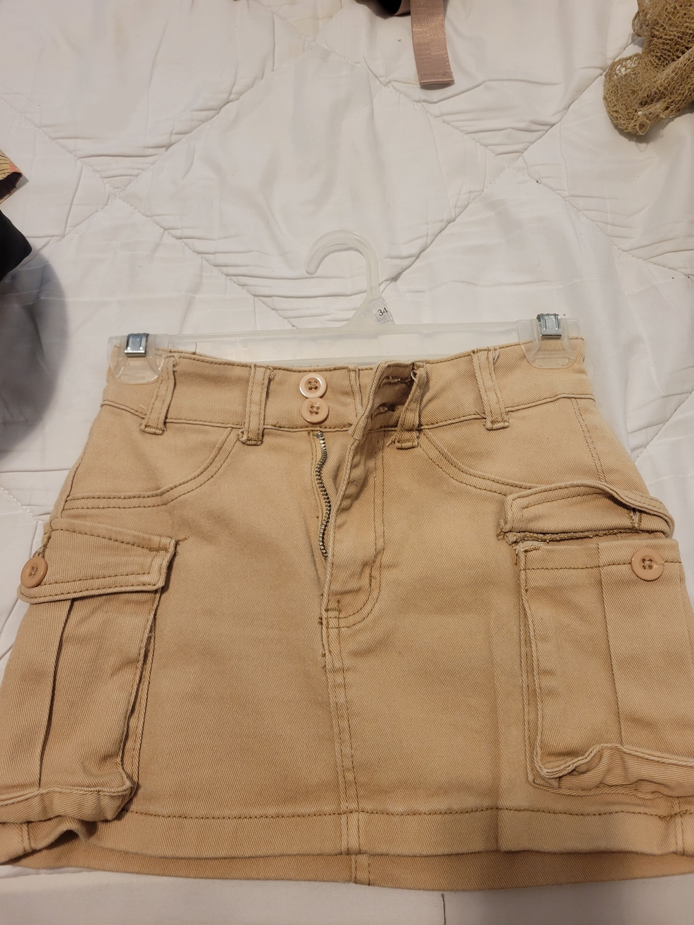 SHEIN Tan Cargo Mini Skirt